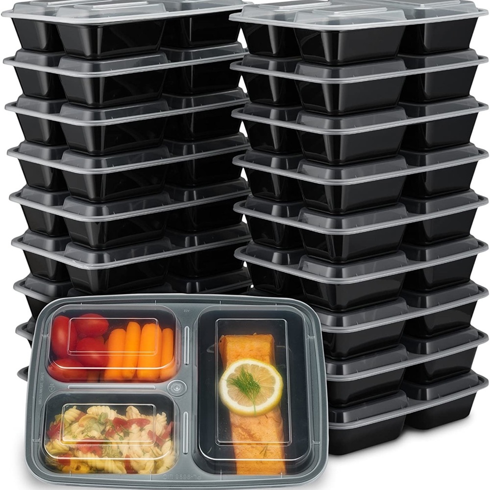 Ez Prepa 3 Compartment Meal Prep Containers 20ct